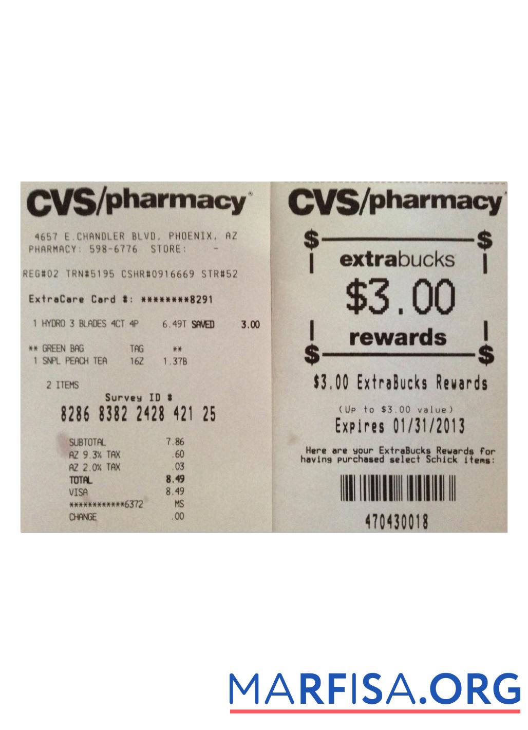 Blank PHARMACY receipt template